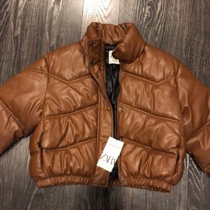 Zara Faux Leather Puffer